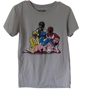 Power Rangers Graphic T Shirt Size L Gray Short‎ Sleeve Vintage Style